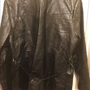 Black, shiny polyurethane jacket